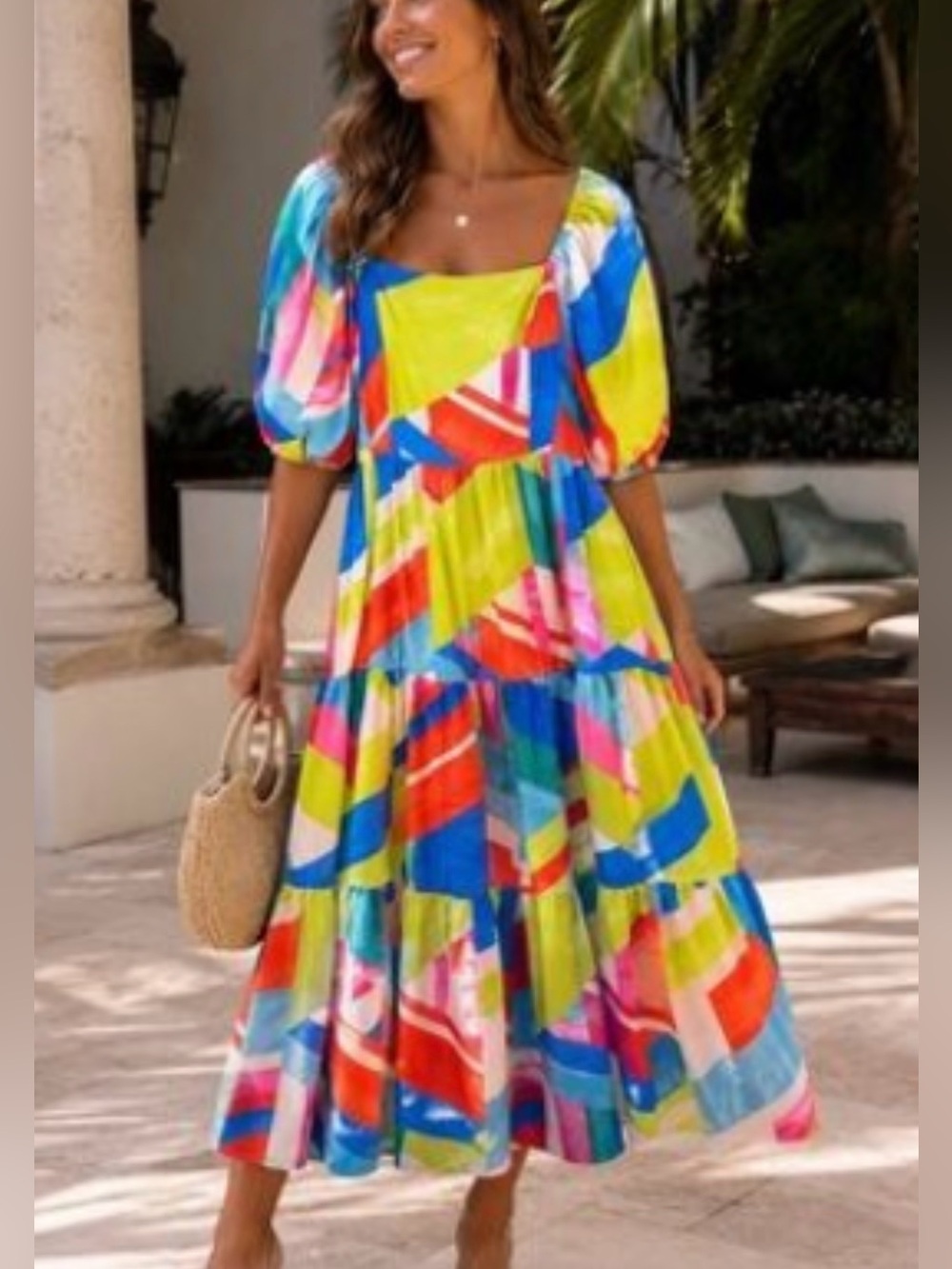 Flying Tomato Precious Moments/Full of Grace  Dress with Puff Sleeves |Size S